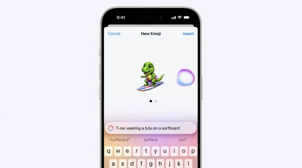 Un T-Rex con tutú surfeando: podrás crear tus propios emojis con la nueva IA de Apple 