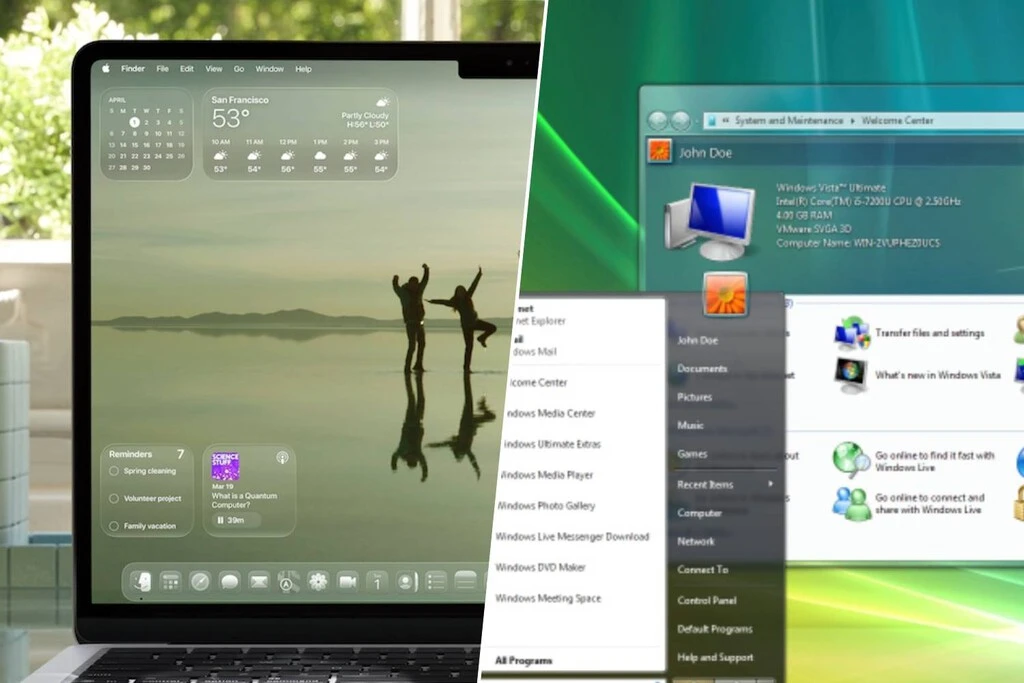 El 'Liquid Glass' de Apple no es tan nuevo: ya lo vimos en Windows Vista en 2007 
