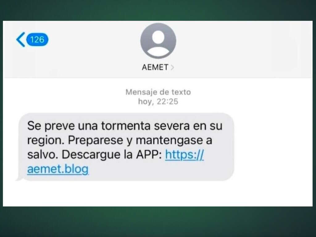 Circula un SMS advirtiendo sobre peligro de tormentas. Pero la Guardia Civil advierte que suplanta a la AEMET: es una estafa 