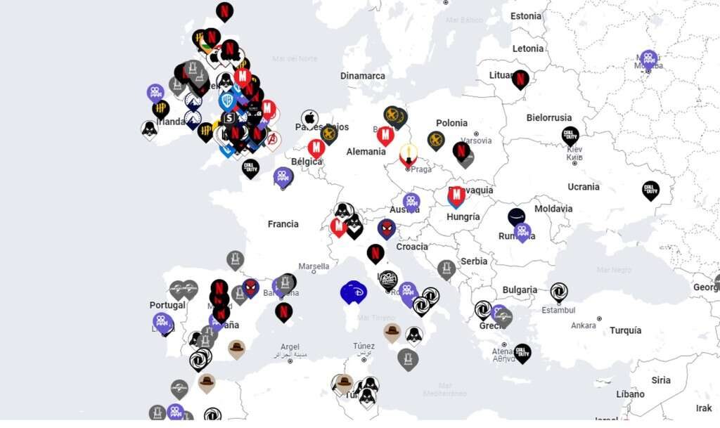 Con este mapa podrás ver las series y películas que grabaron cerca de ti: un auténtico Google Maps del cine  