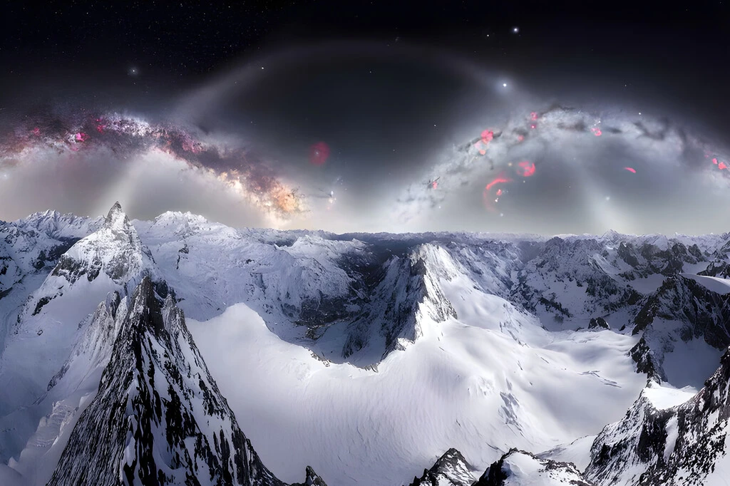 Una fotógrafa escaló 4,000 metros en los Alpes para tomar una foto imposible: el doble arco de la Vía Láctea 