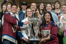 Fans applaud Walter Cup champs as Montreal Victoire sign Golden Book at city hall