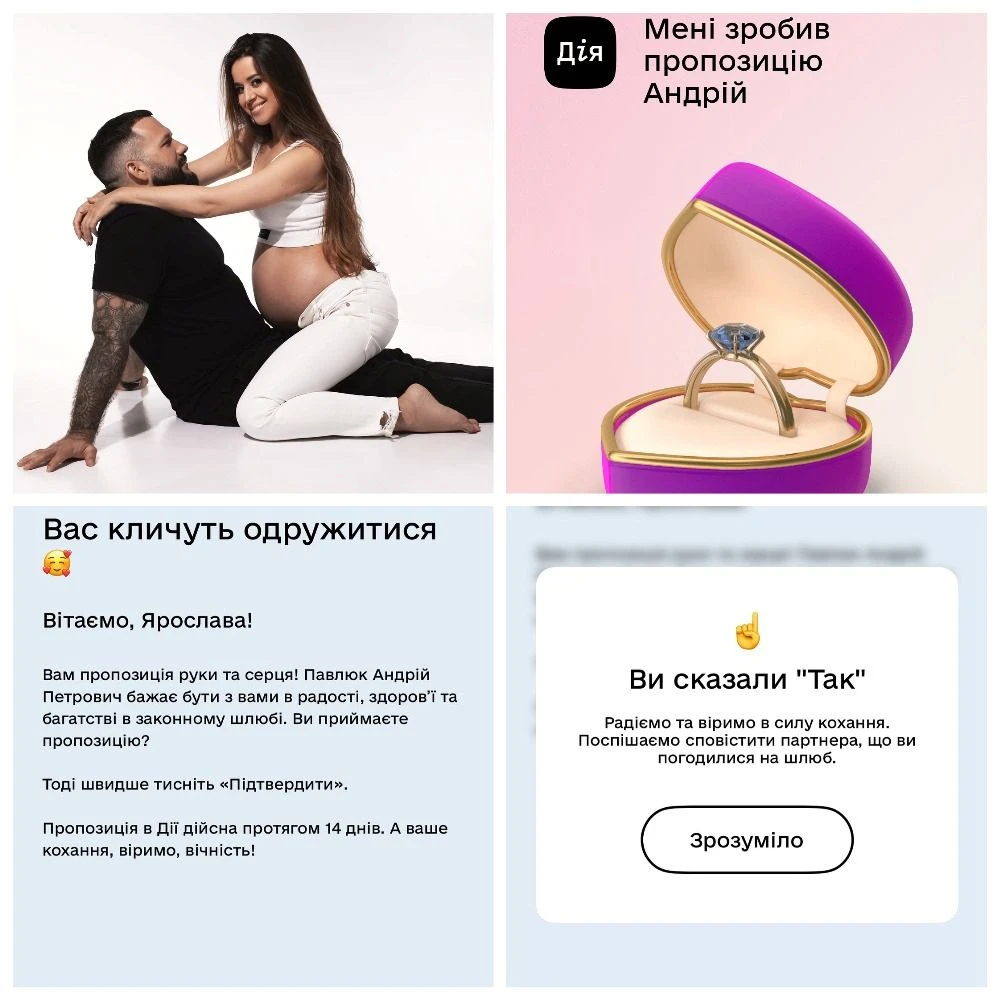 Обручка на картинці й освідчення в 