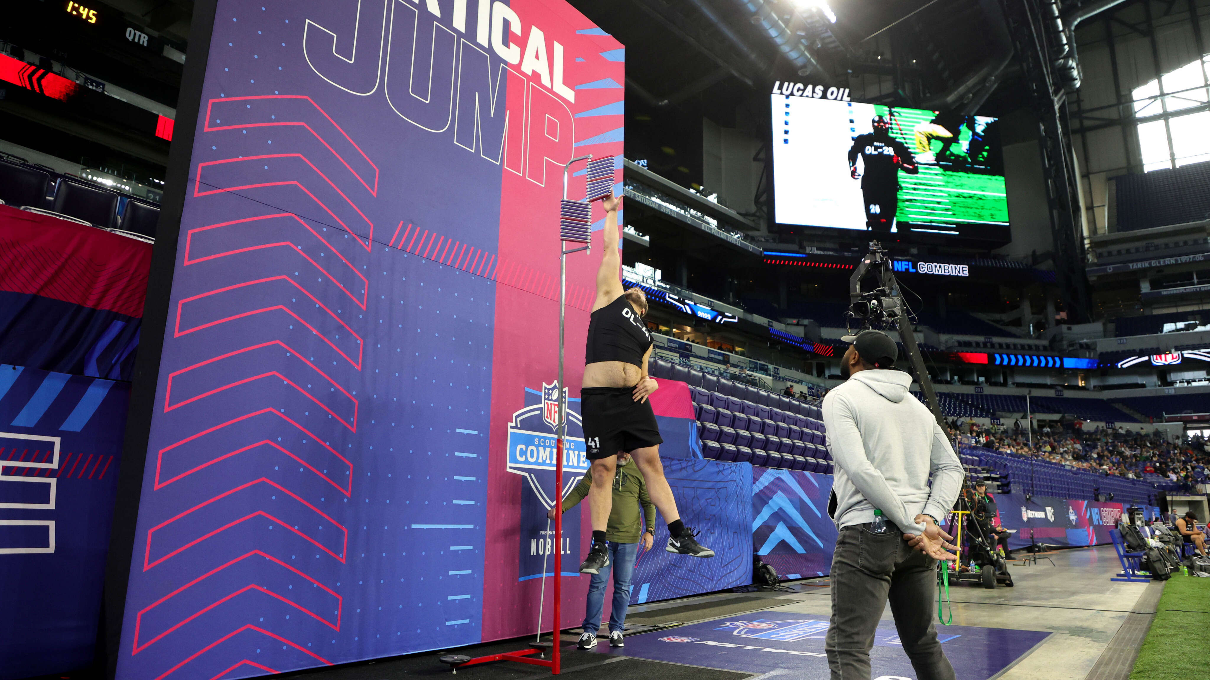 Armand Membou, Jared Wilson impress as offensive linemen work out at NFL combine