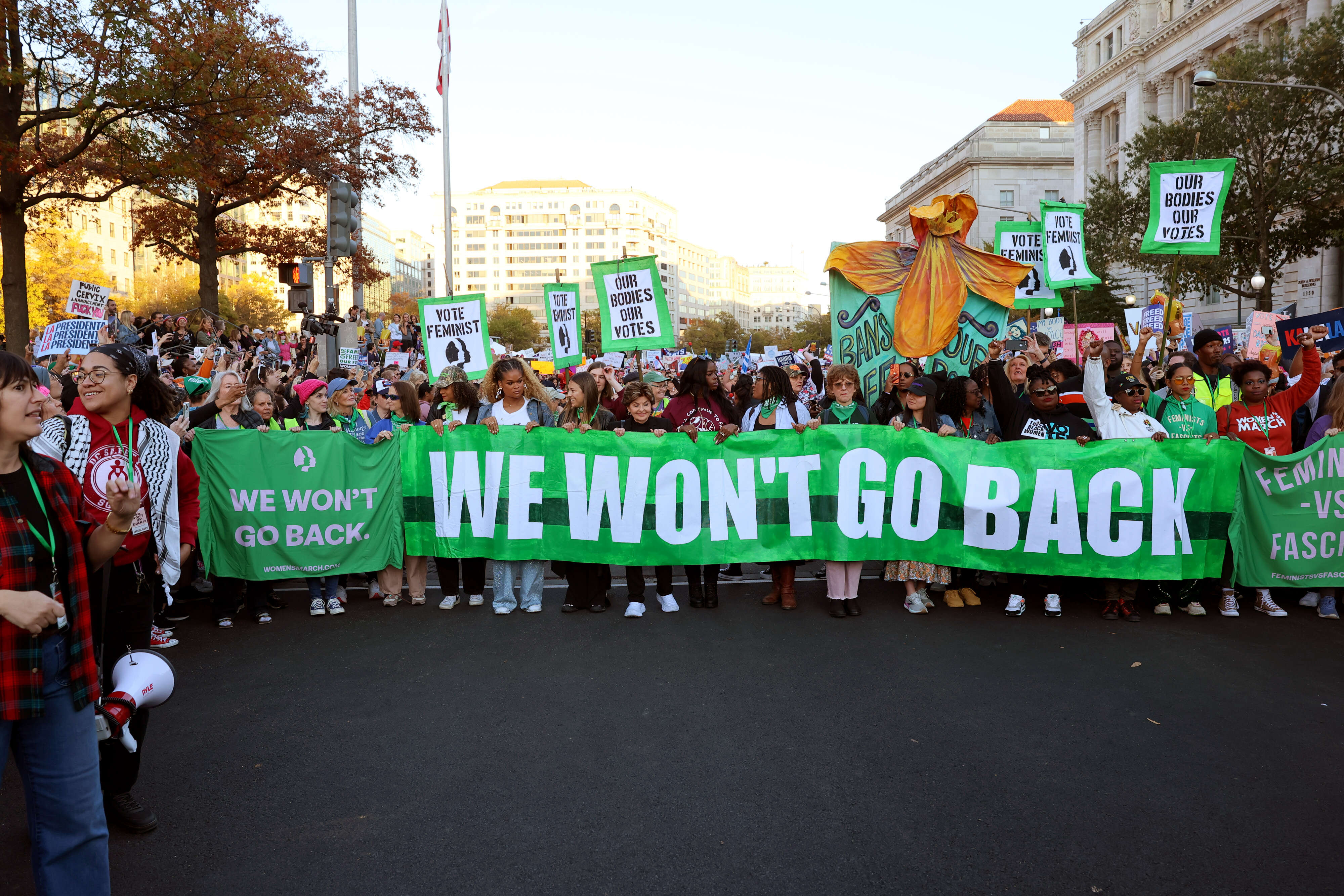 Thousands converge on Washington for a march days before Trump takes office