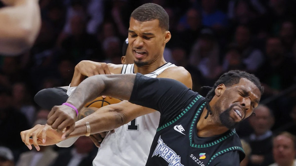 Victor Wembanyama ejected in Spurs-Wolves Game 4 for elbow, Flagrant 2 foul