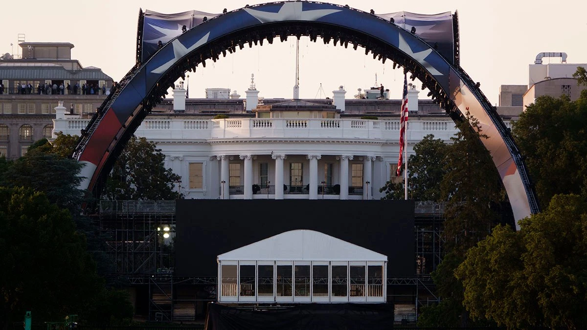 Lights! Camera! Cage match! White House lawn is ready for Trump birthday bash