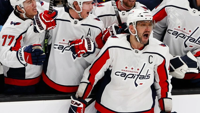 An Unhappy Alex Ovechkin Breaks Stick After Capitals' 2OT Loss to Bruins
