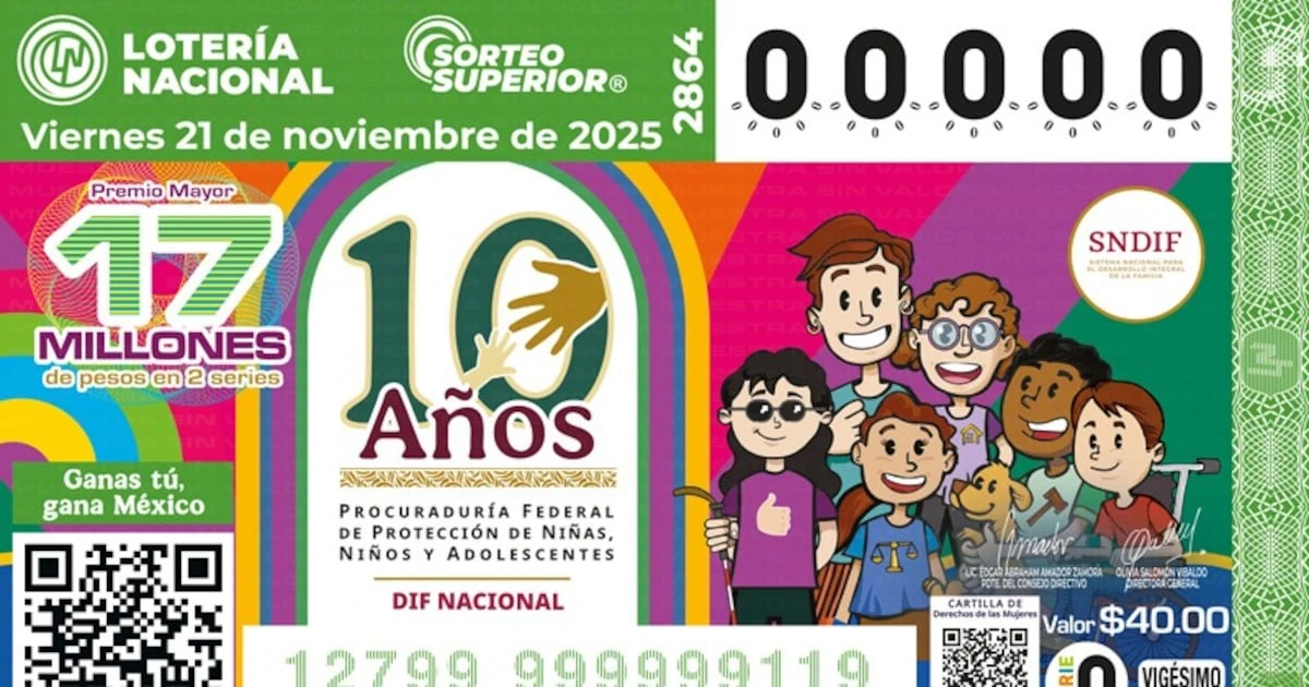 Lotería Nacional reconoce 10 años de la Procuraduría de Protección a Niñas, Niños y Adolescentes con billete