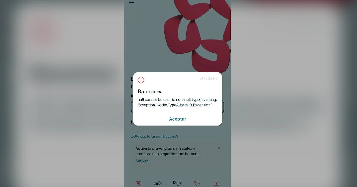 App de Banamex se cae en plena quincena: Usuarios no pueden acceder a sus cuentas