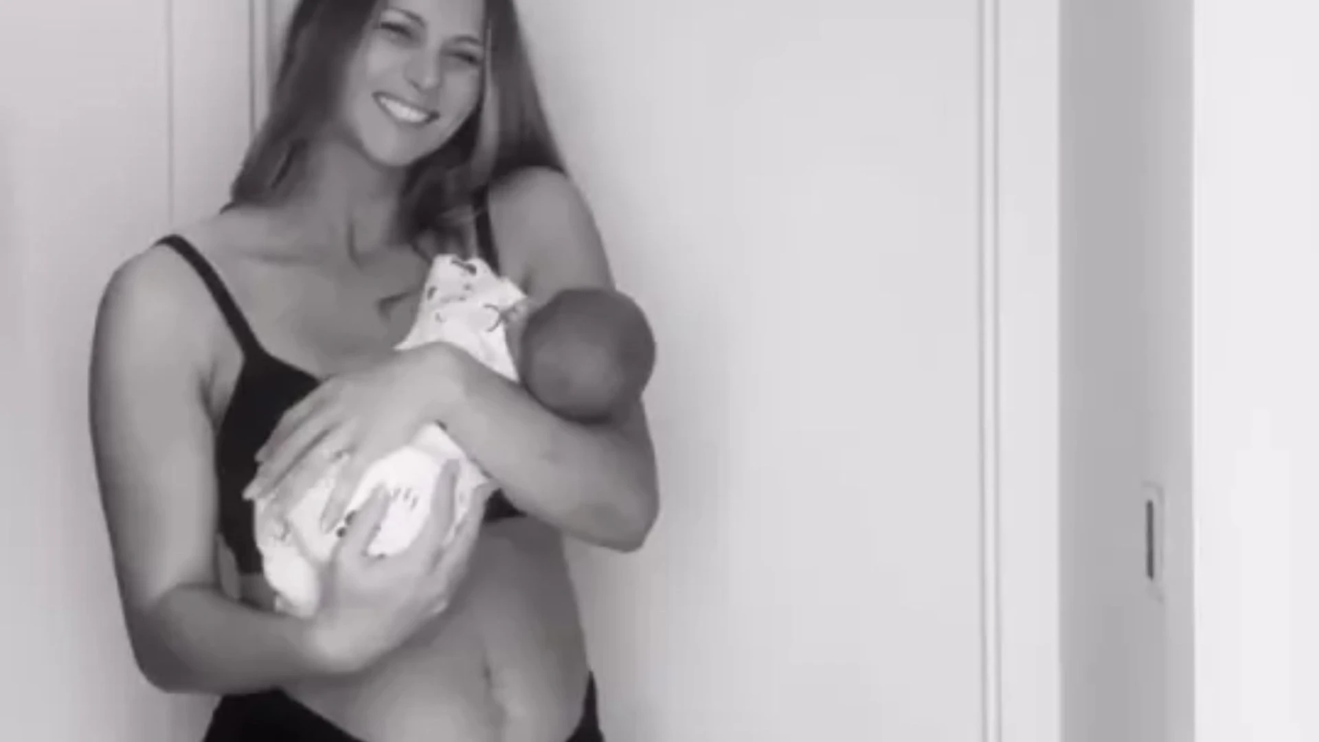 Olly Murs' wife Amelia strips to her underwear just weeks after giving birth