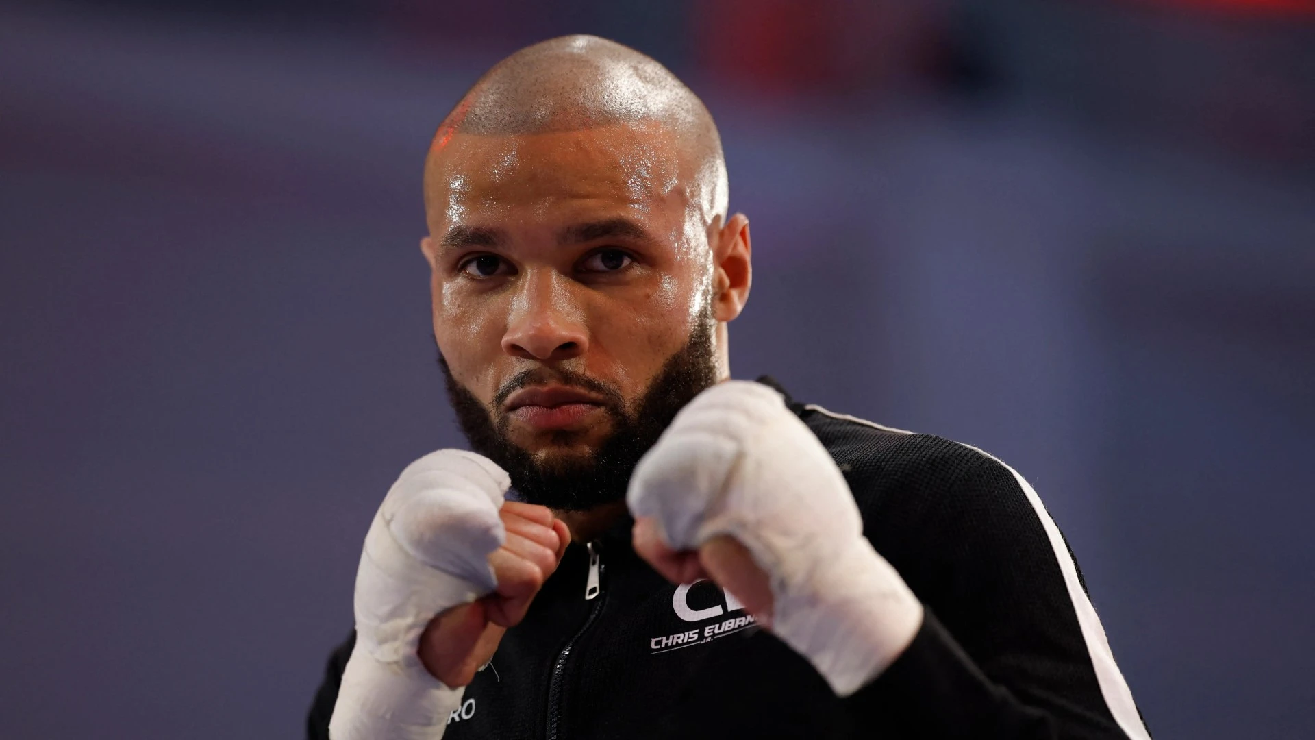 Chris Eubank Jr wearing custom jacket with opponent's blood stitched into it