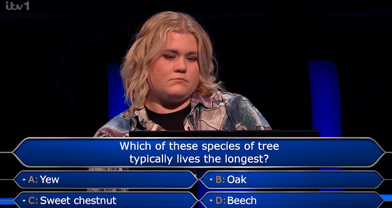 Millionaire player loses huge amount on tricky tree question - do you know it?