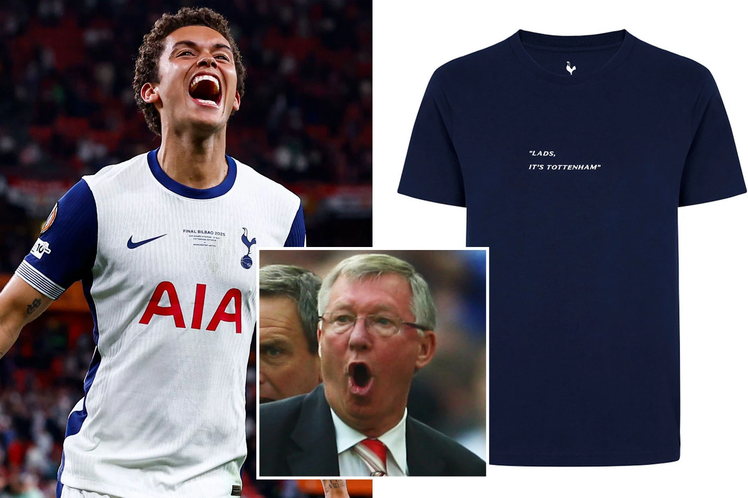 Spurs brilliantly mock Sir Alex over famous three-word dig with clothing range