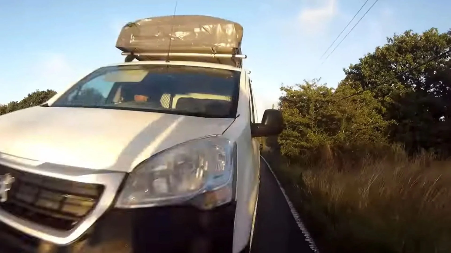Shock moment driver ploughs into cyclist on country road before speeding off