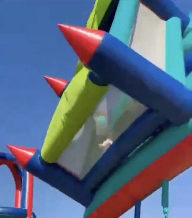 Terrifying moment bouncy castle flung 40ft into the air sending kids flying
