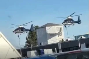 Incredible moment special forces’ choppers carry out drills outside TESCO