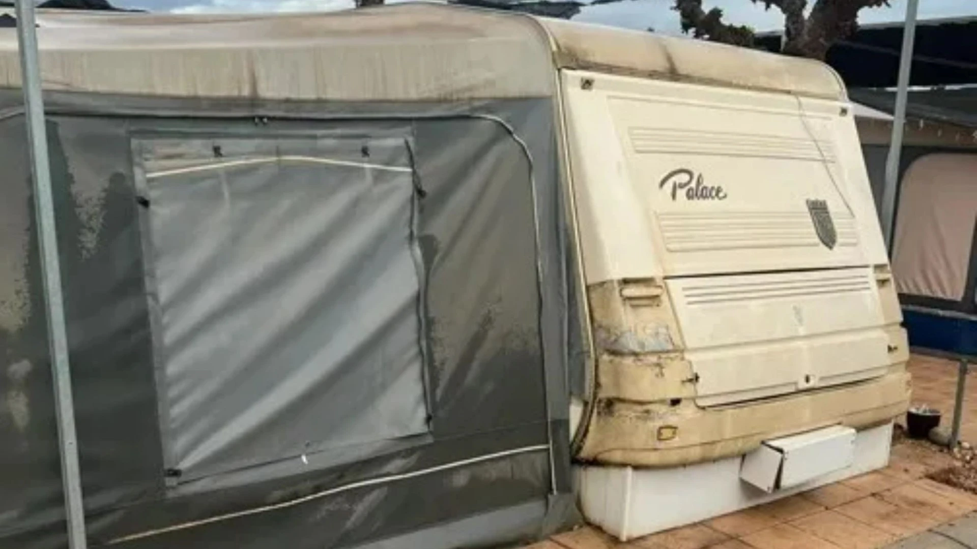 I spent £2.5k on a grotty Benidorm caravan - it needs some TLC but has a pool