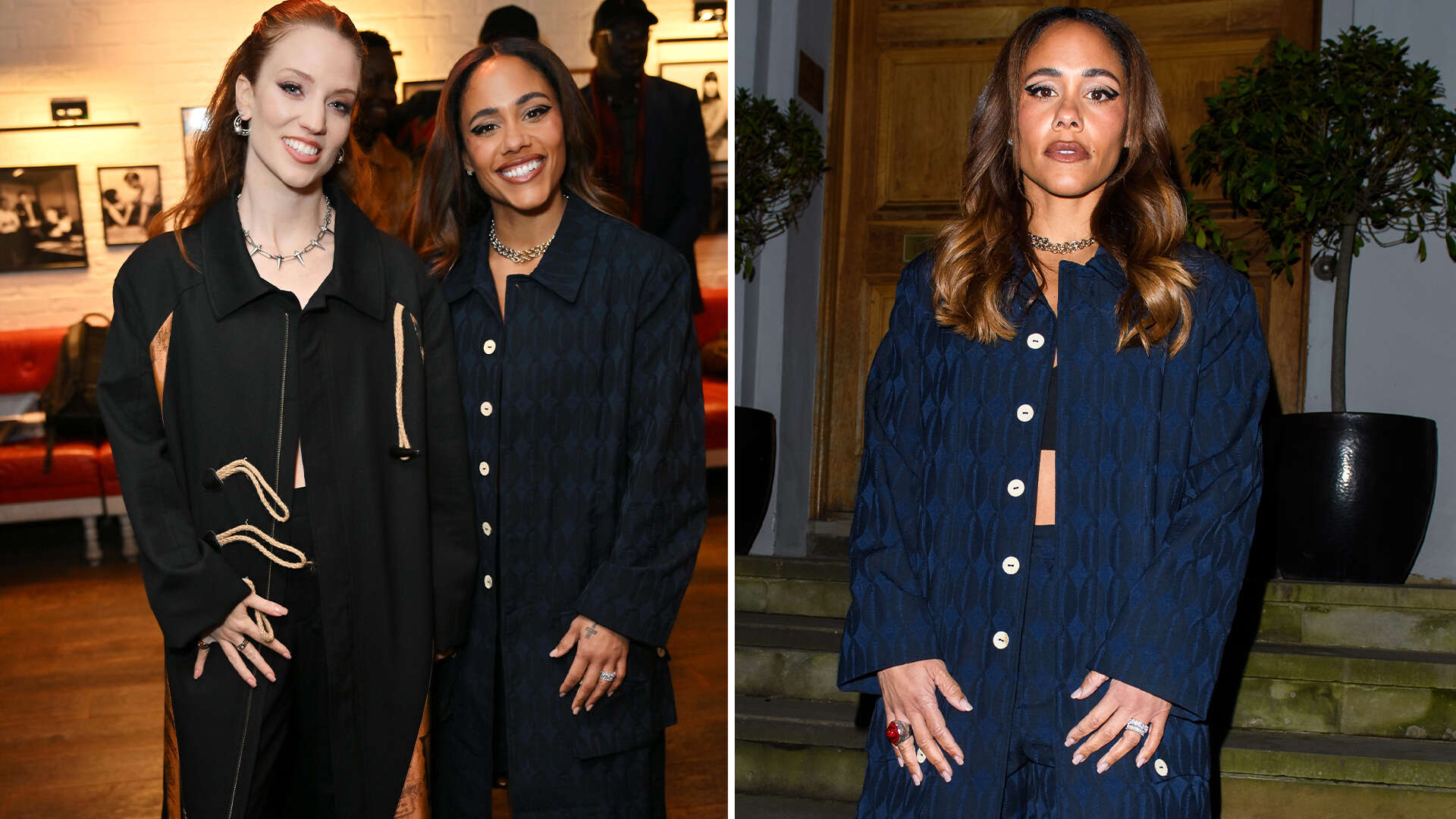 Alex Scott and Jess Glynne look loved up at London Fashion Week show