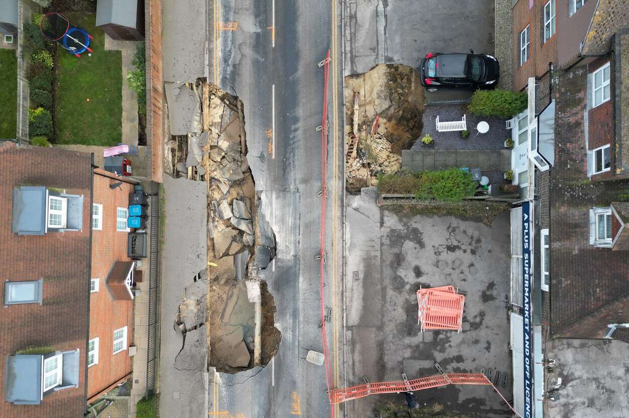 Major incident declared as ANOTHER giant sinkhole opens up in middle of street