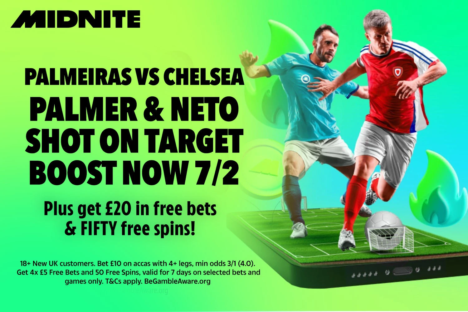 Palmeiras vs Chelsea: Palmer & Neto SOT boost NOW 7/2 plus £20 in free bets