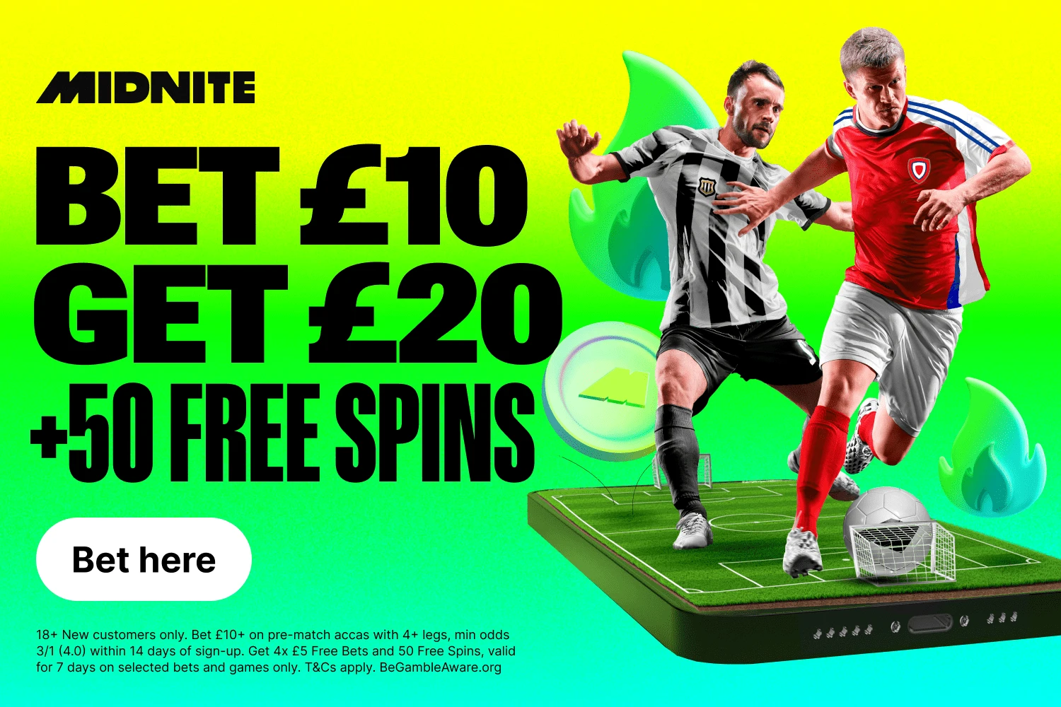England vs Spain - EURO 2025 : Get £20 free bets and 50 free spins with Midnite
