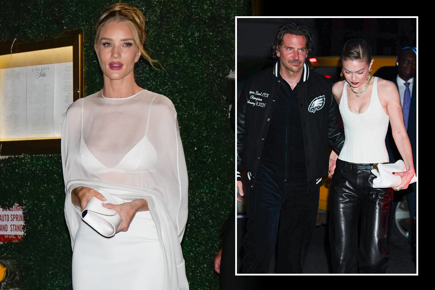 Rosie Huntington-Whiteley wows in sheer top for Gigi Hadid’s 30th birthday bash