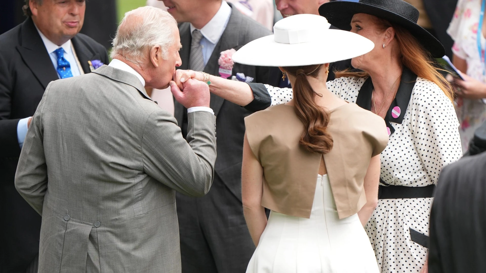Sweet moment King Charles kisses Sarah Ferguson’s hand at Royal Ascot