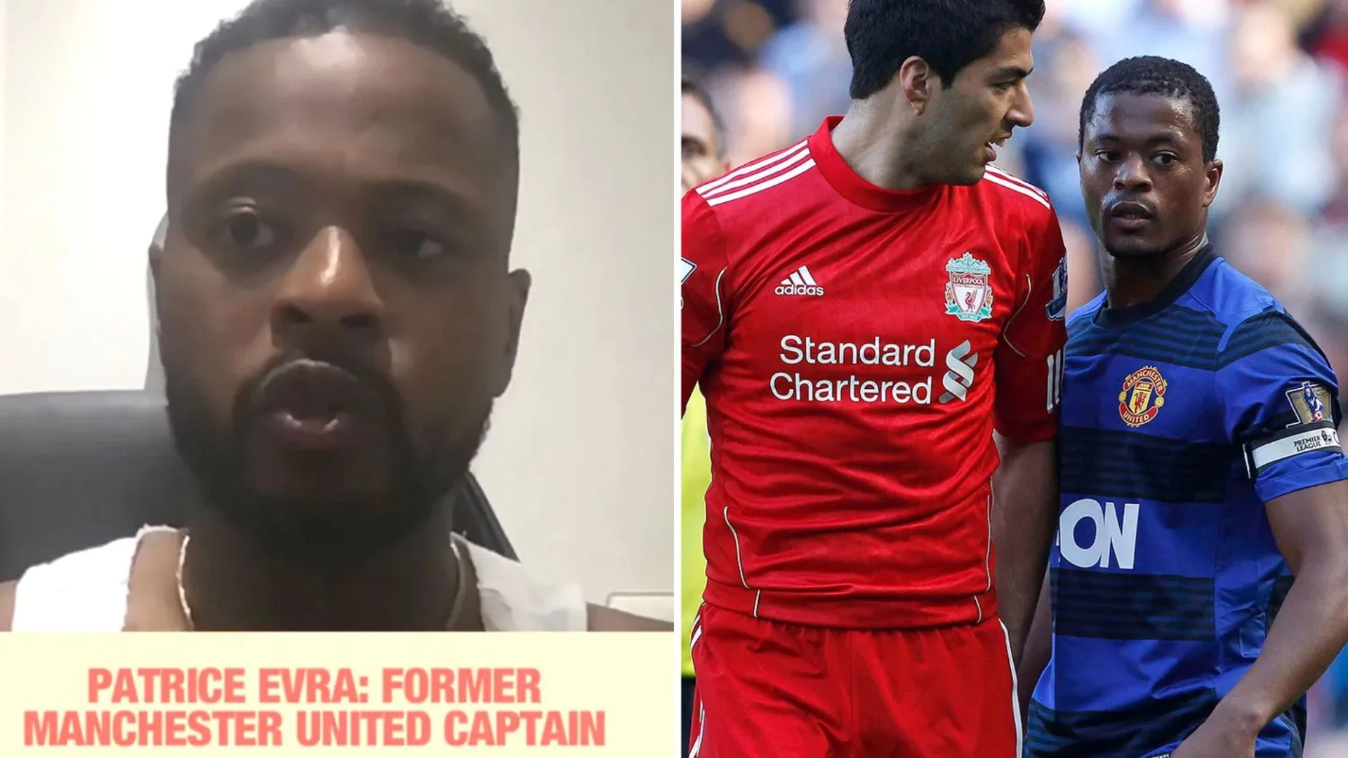 Suarez responds to Patrice Evra fight callout as Man Utd icon gives update