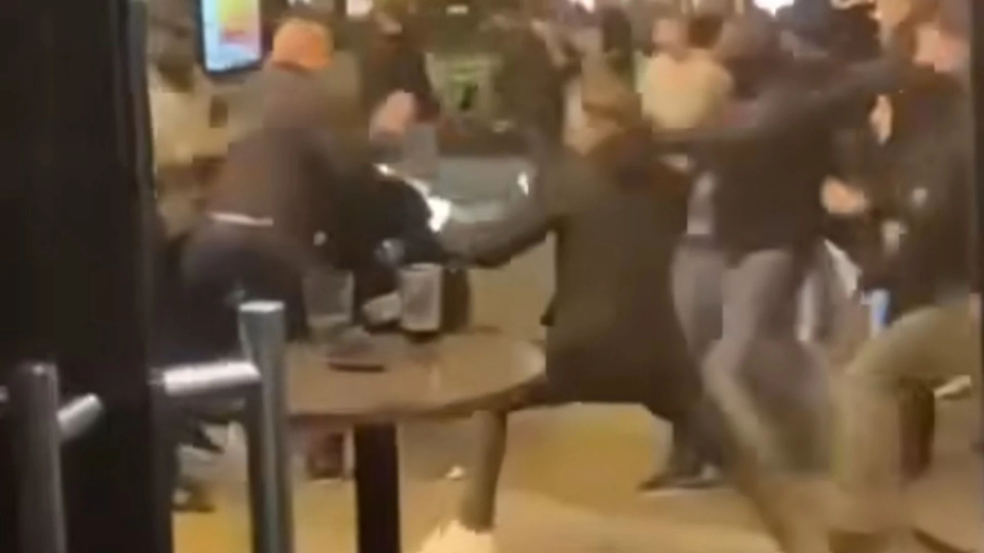 Villa & PSG fans brawl ahead of Champions League tie as chairs thrown