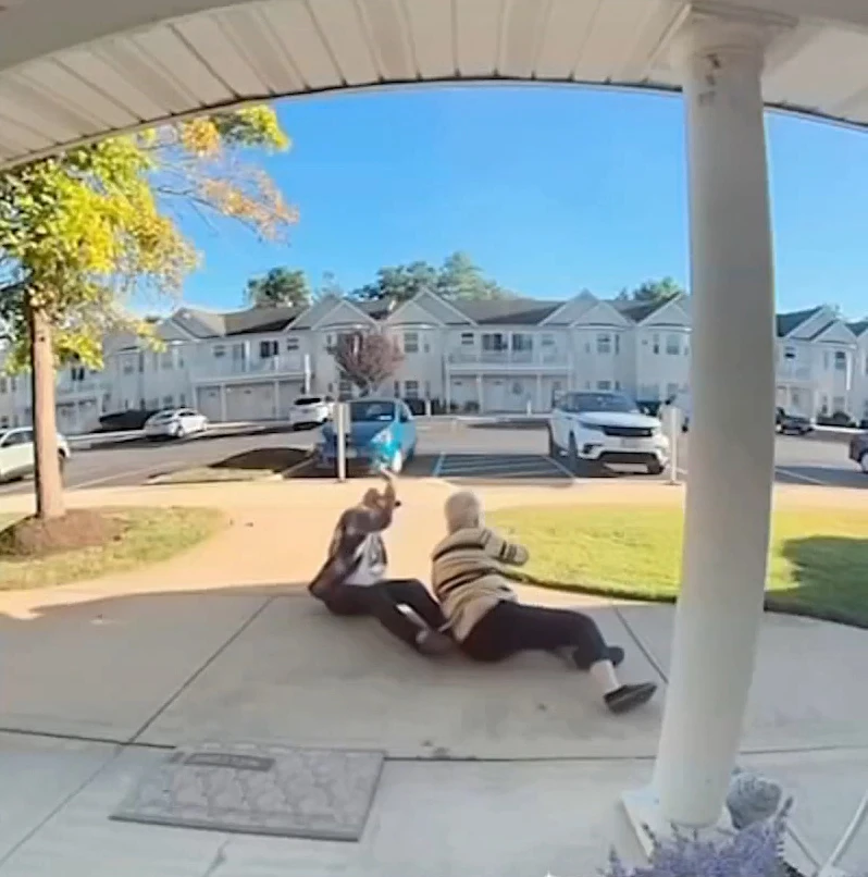Shock moment elderly woman, 76, blasts neighbor in face with a FLARE