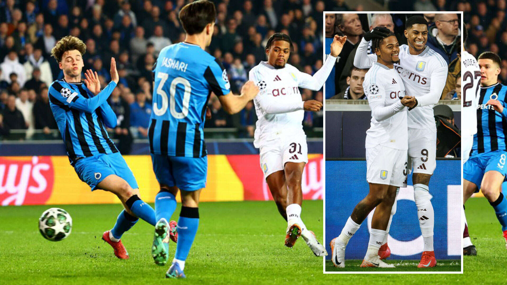 Villa take charge of Champions League tie as they weather storm to win