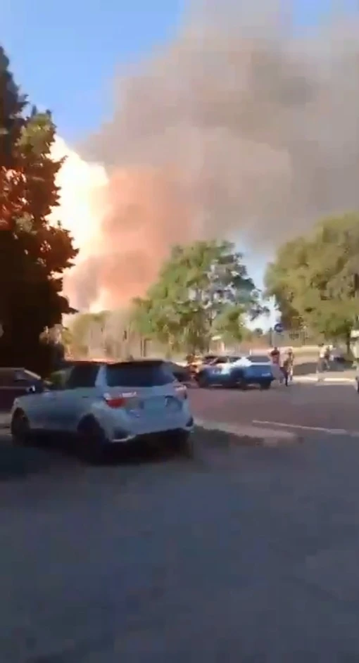 Shocking moment petrol station EXPLODES in huge fireball in Rome injuring 21