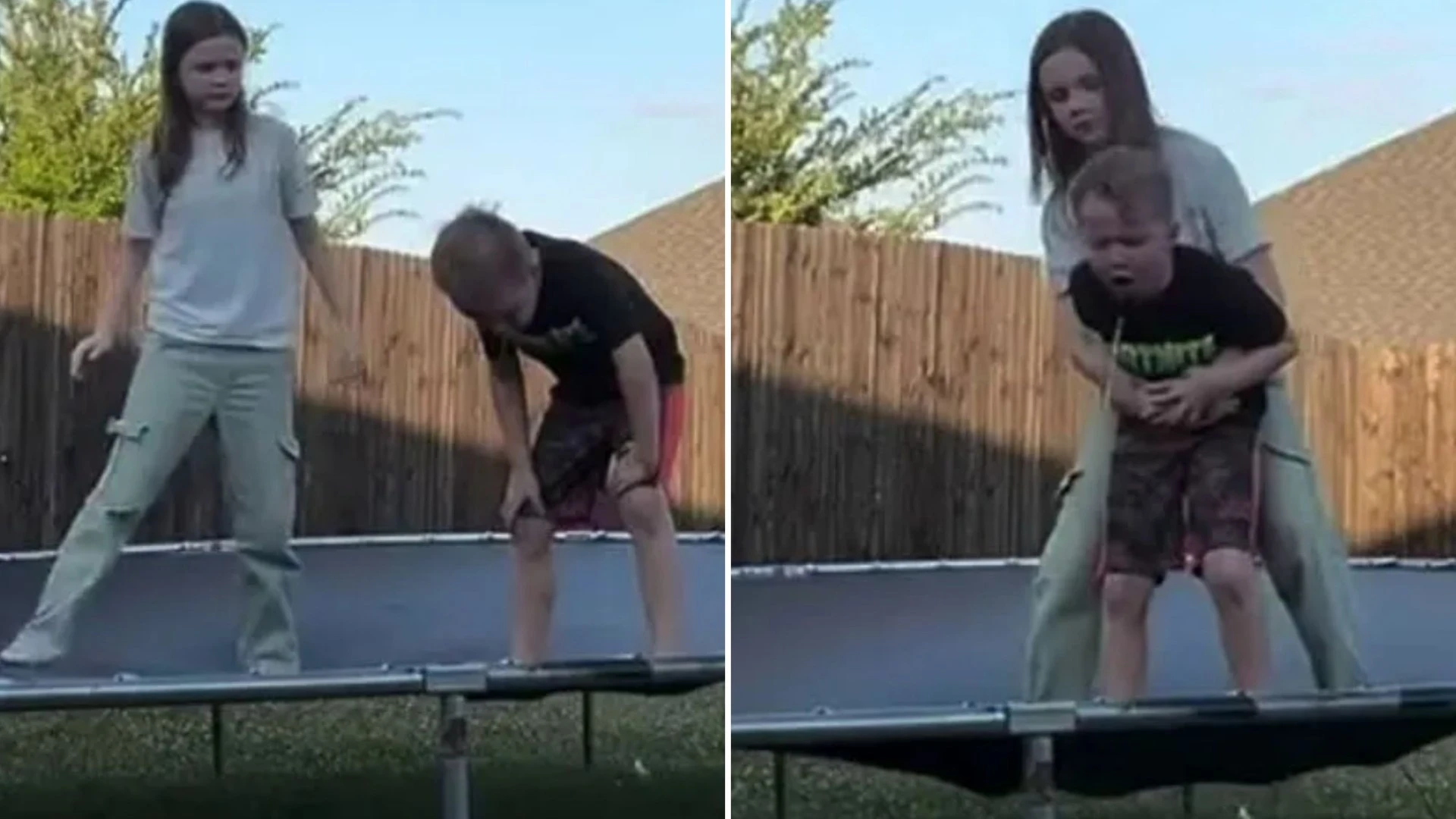 Incredible moment hero sister, 10, saves younger brother from choking