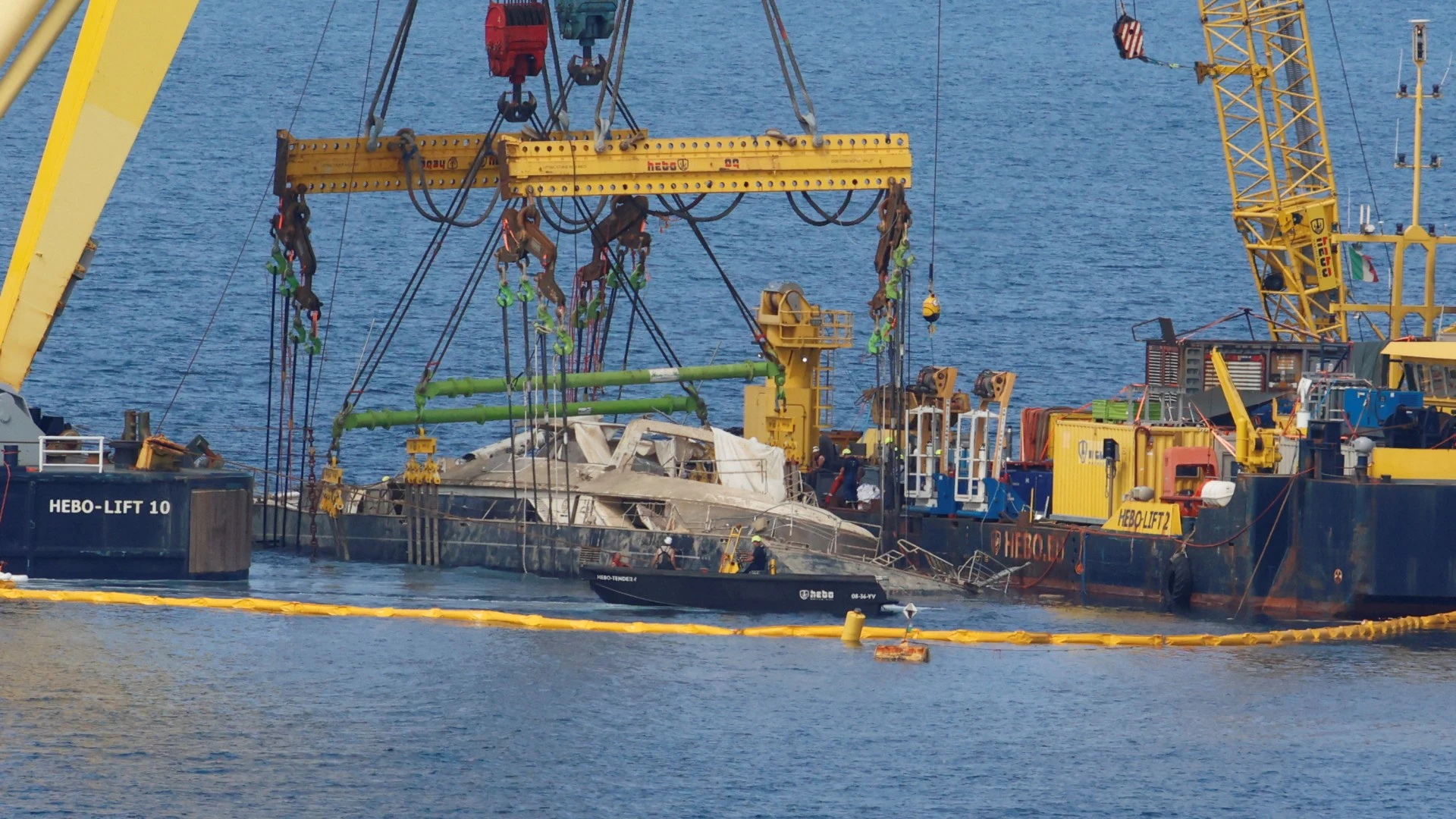 Moment tragic Bayesian yacht wreck is raised from depths after 5 died on board