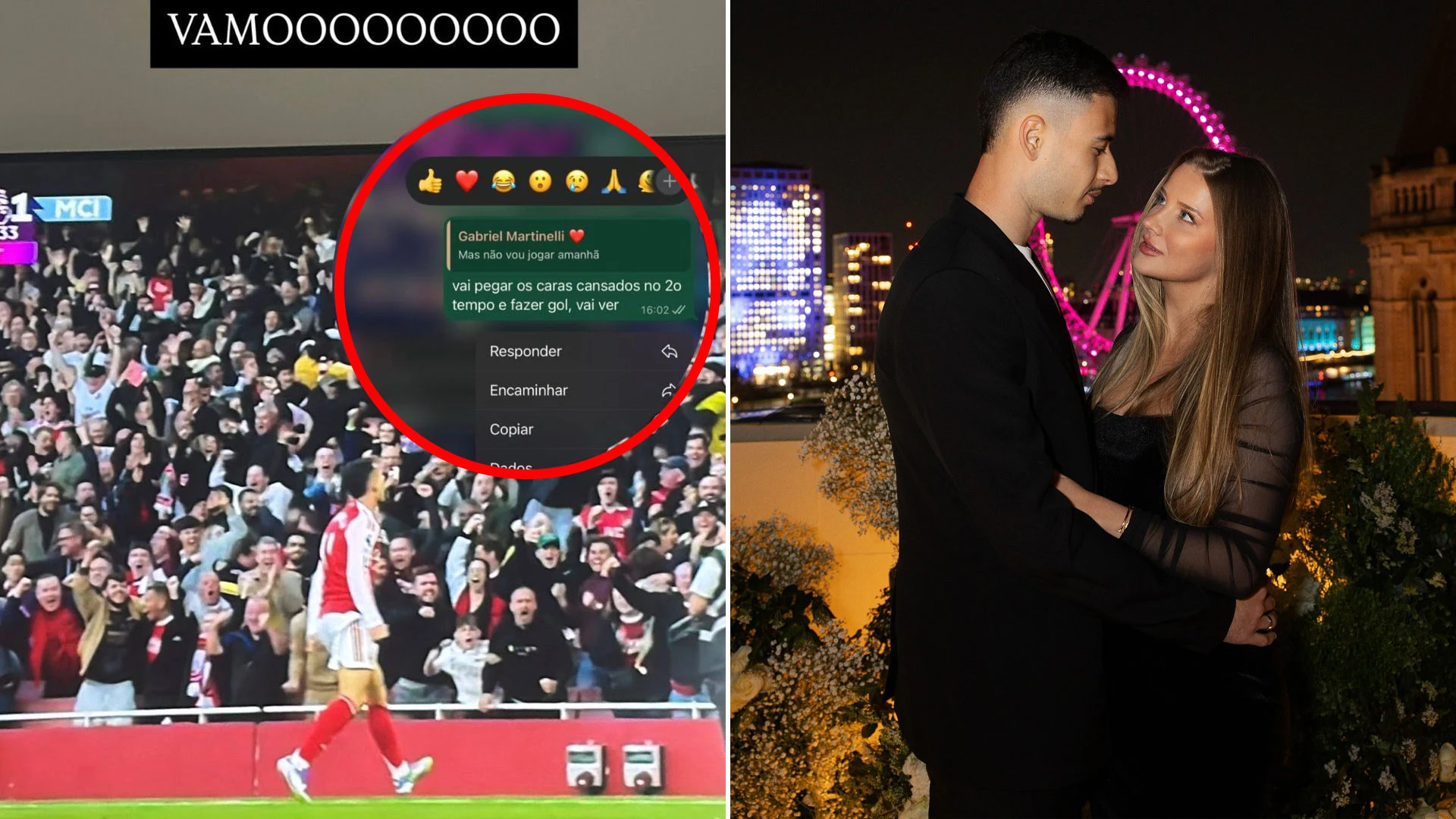Martinelli's 'mystic' girlfriend's amazing message before goal vs City emerges