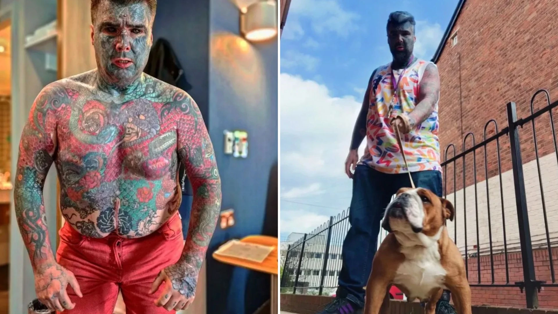 Britain’s most tattooed man reveals how he looked before all his ink