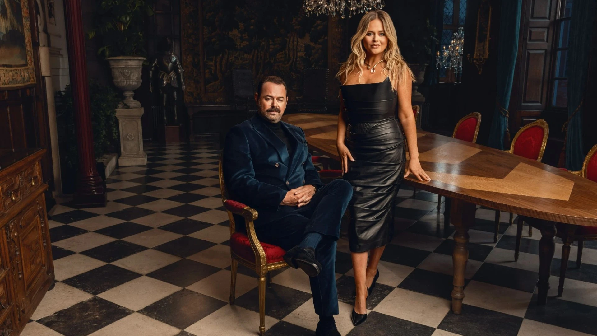 Emily Atack stuns in leather dress in pics with Danny Dyer for new reality quiz show
