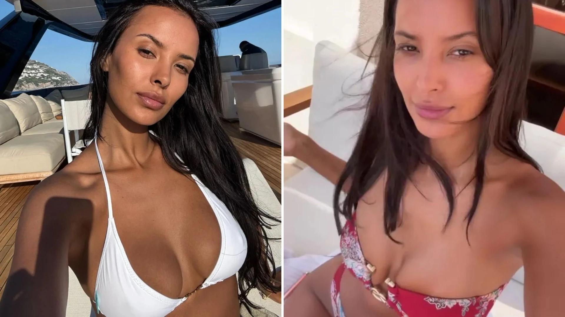 Maya Jama looks incredible in bikini as she sips wine before Love Island final