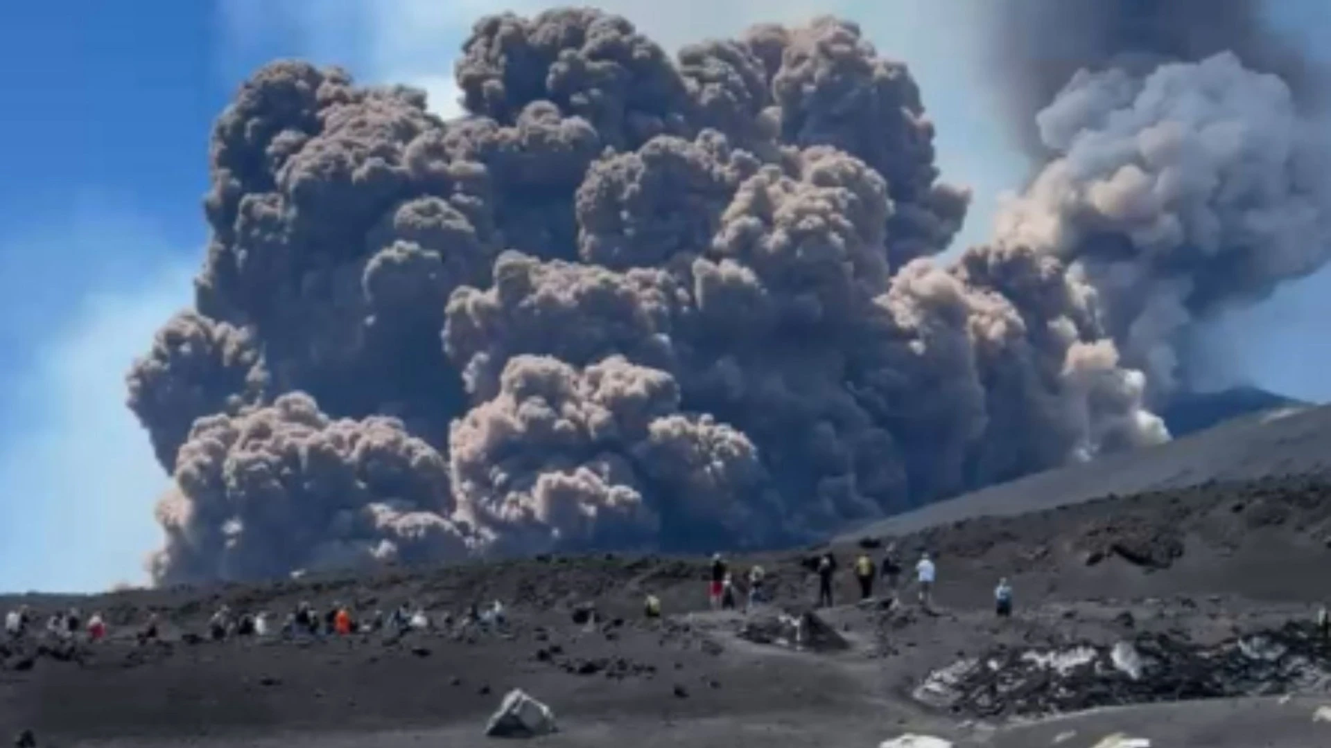 Mount Etna erupts sending tourists fleeing for lives as smoke plume rises