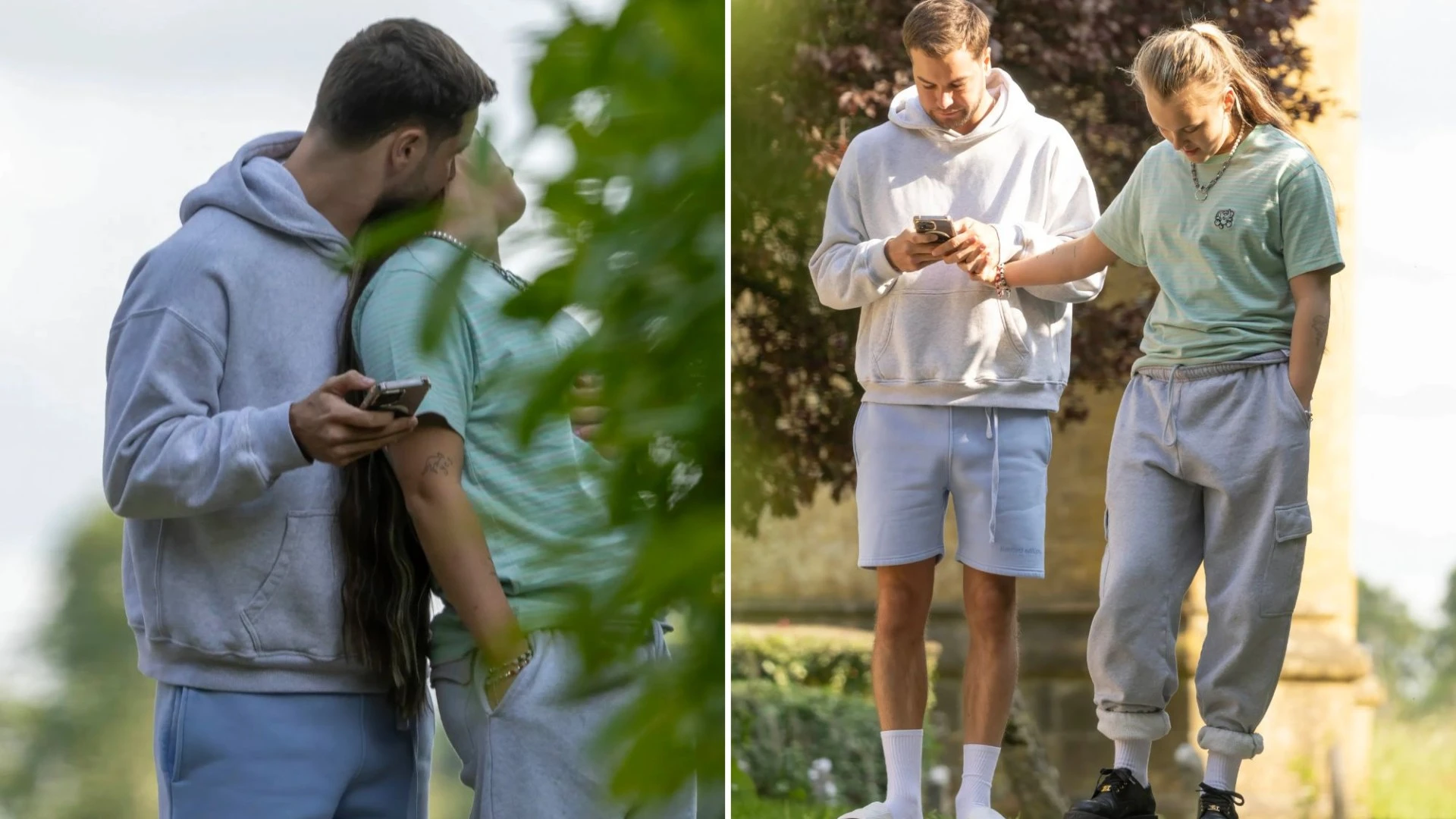 Chris Hughes kisses girlfriend JoJo Siwa's neck on loved-up countryside walk
