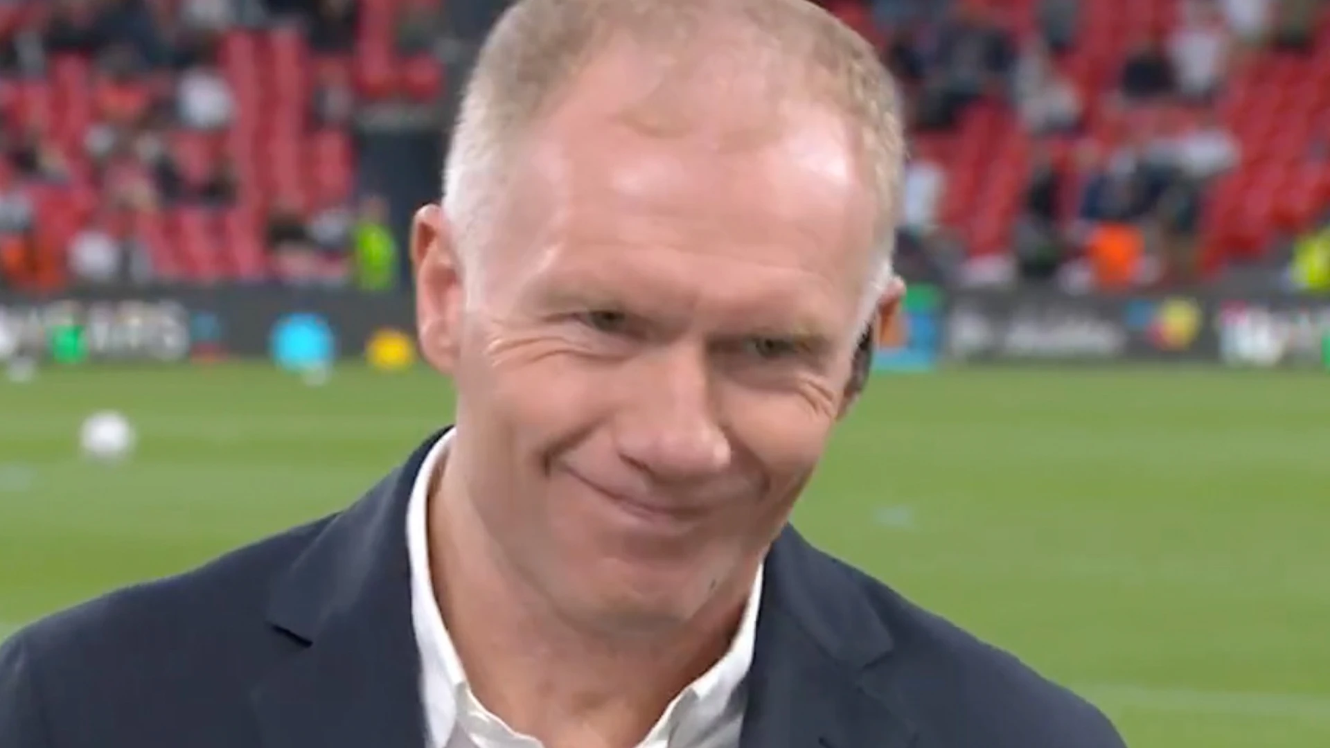 Scholes looks sheepish when asked about Fergie's 'it's Tottenham' speech