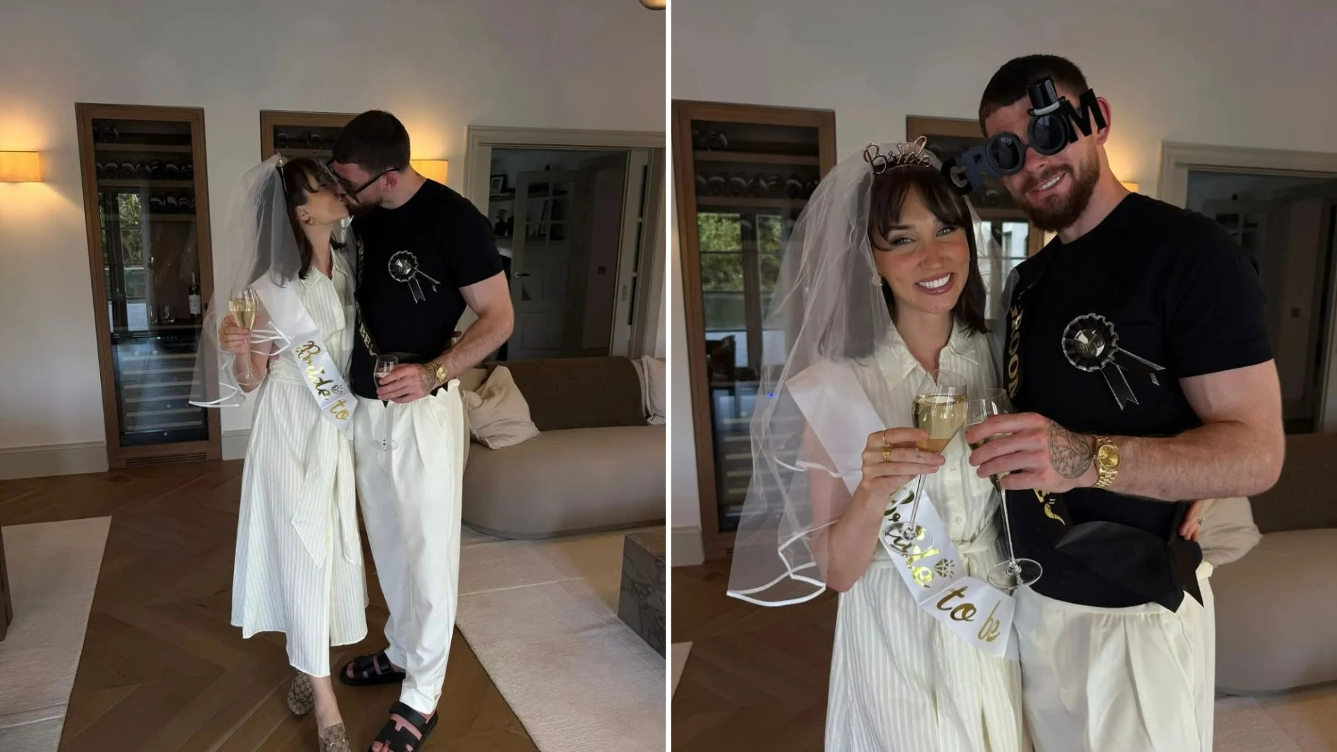 Megan McKenna and Oliver Burke look loved-up in pics from joint stag and hen