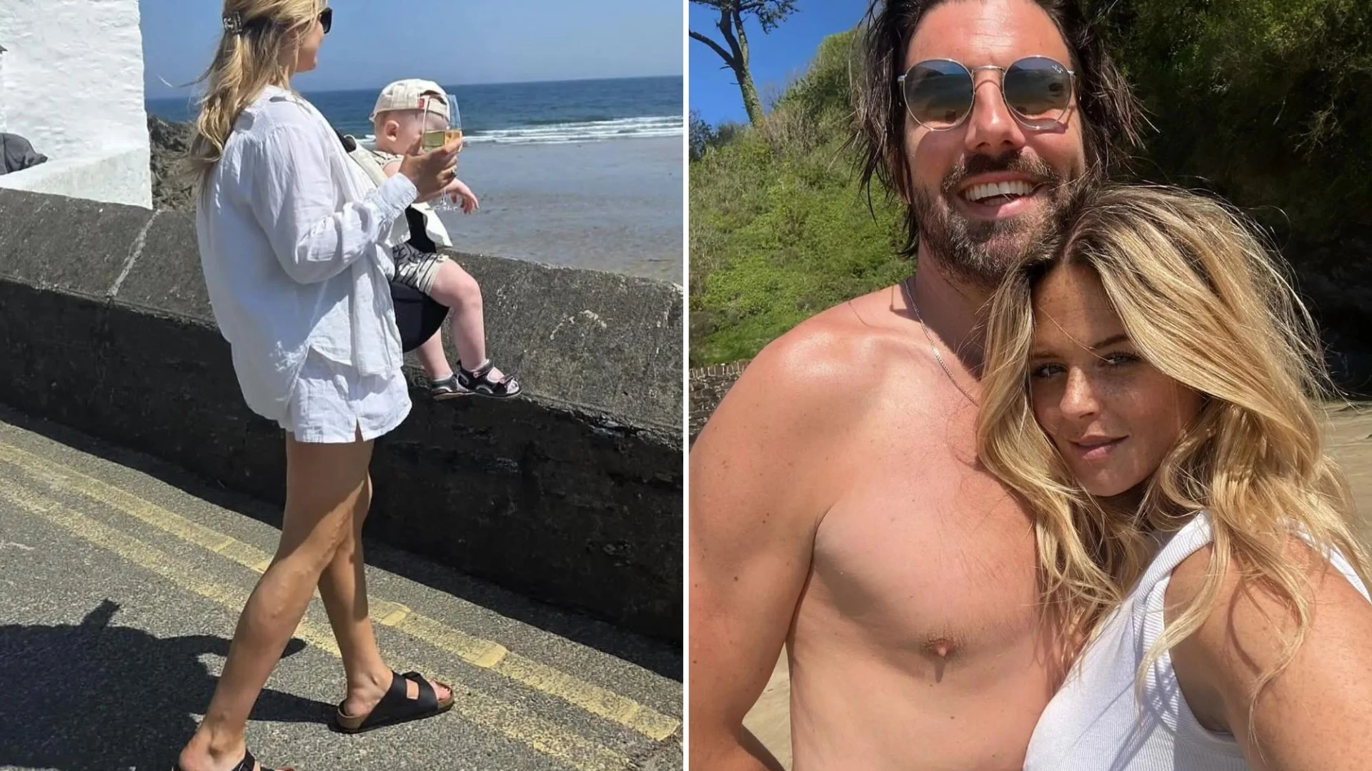 Emily Atack shares rare pics of son and partner on family trip to Cornwall