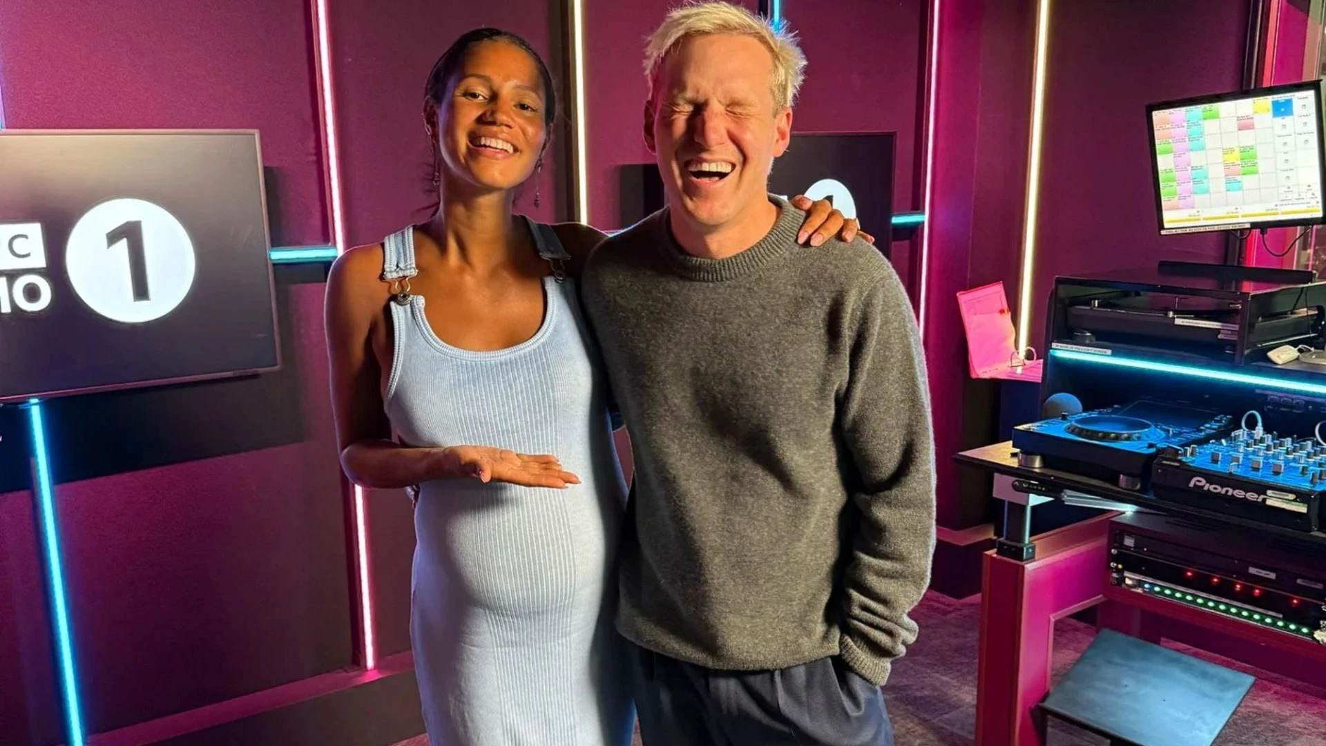 Pregnant Vick Hope's Radio 1 co-star sends her off on maternity leave