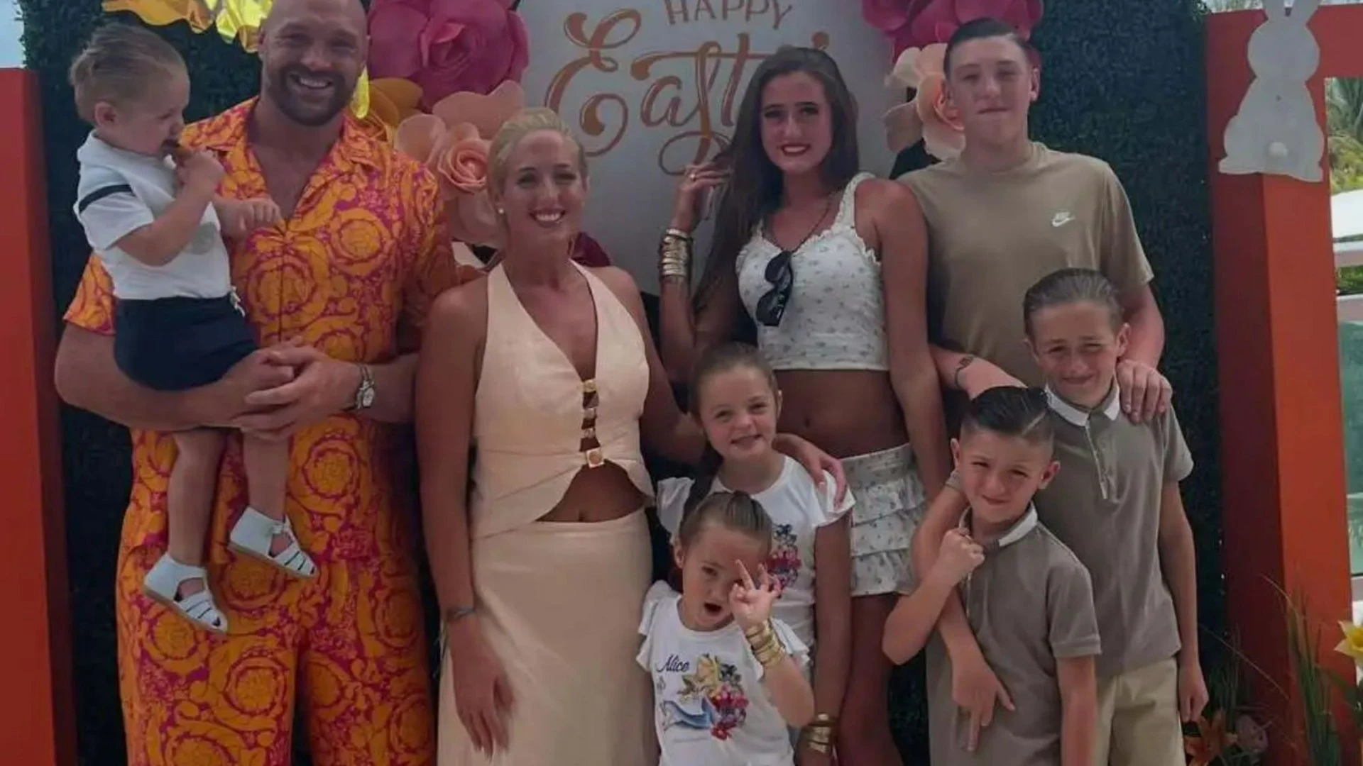 Paris Fury poses with family in Barbados but fans spot a child swearing AGAIN