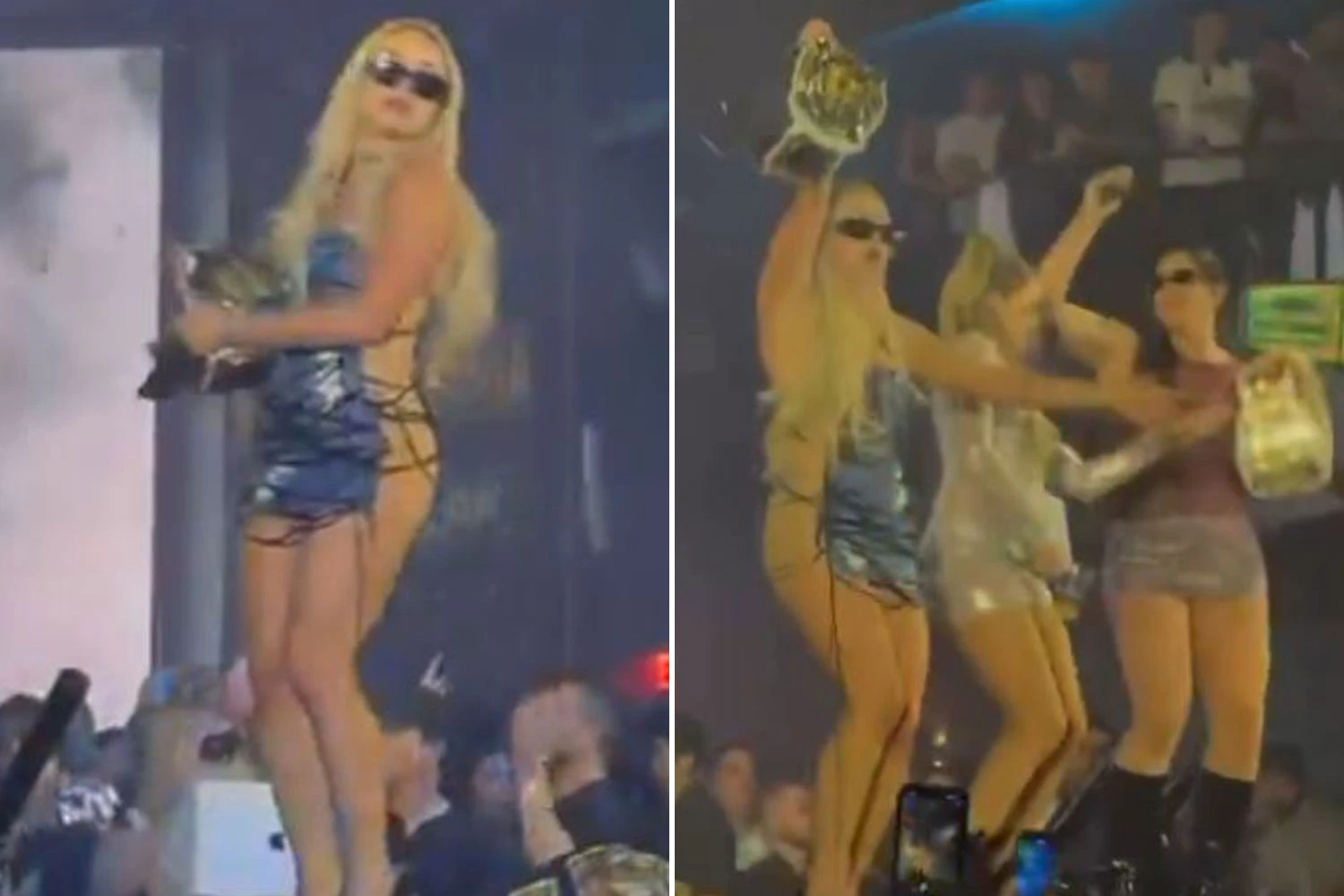 WWE's Liv Morgan and Kelly Kelly dance in risque outfits ahead of WrestleMania
