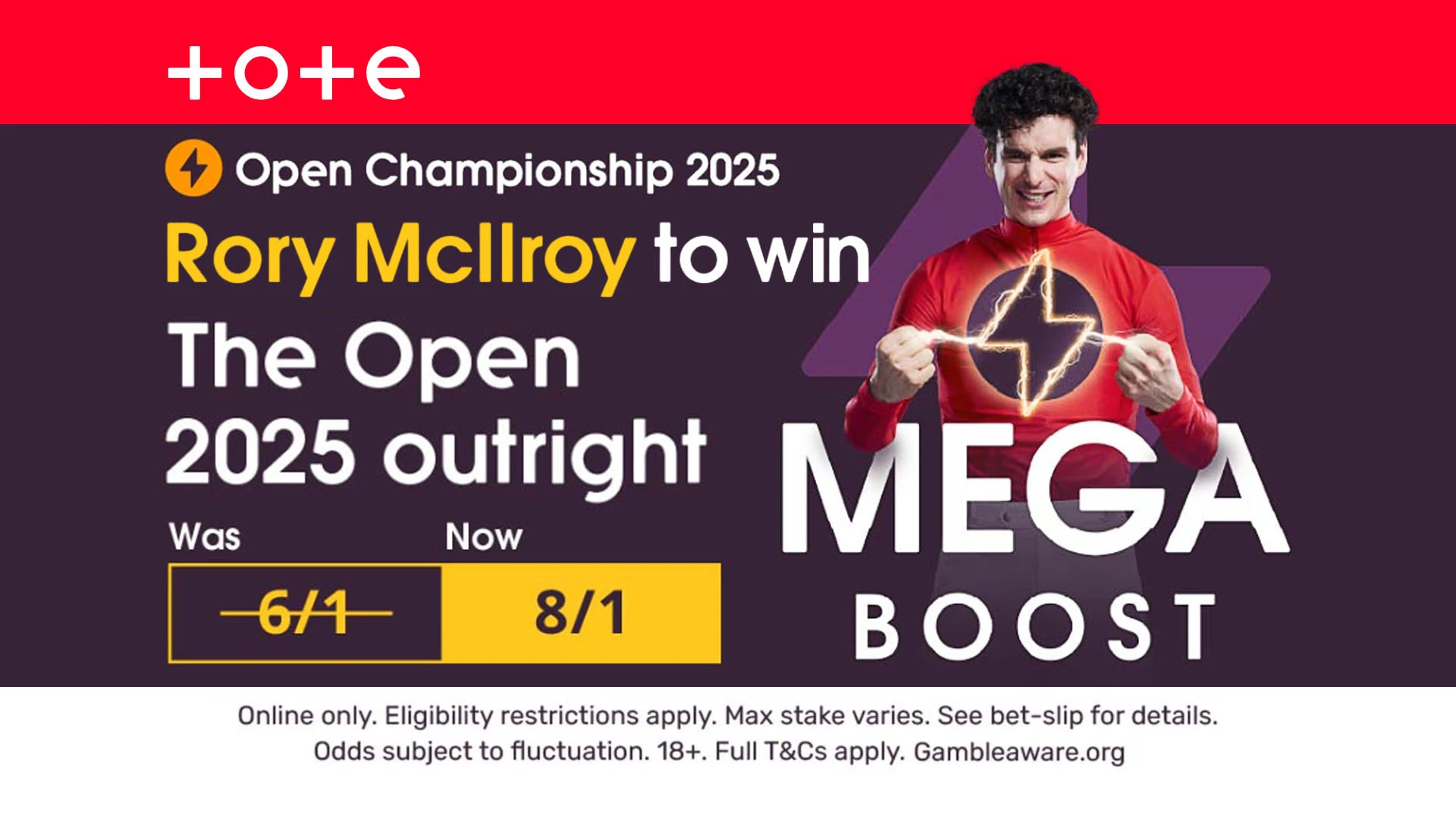 The Open 2025: Get Rory McIlroy at 8/1 to win with Tote, plus claim £30 bonus