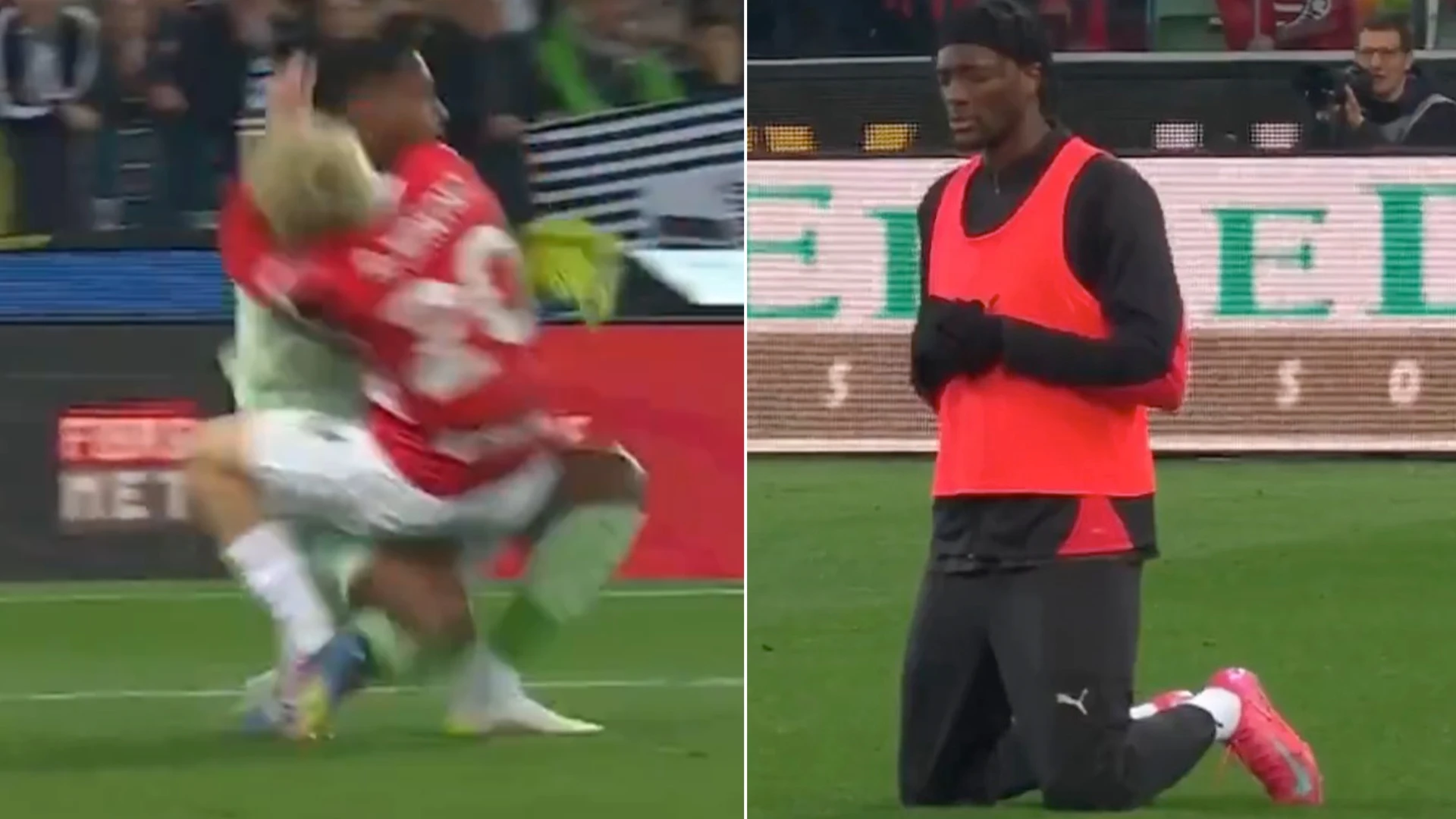 Abraham prays as Milan team-mate is rushed to hospital with horror head injury