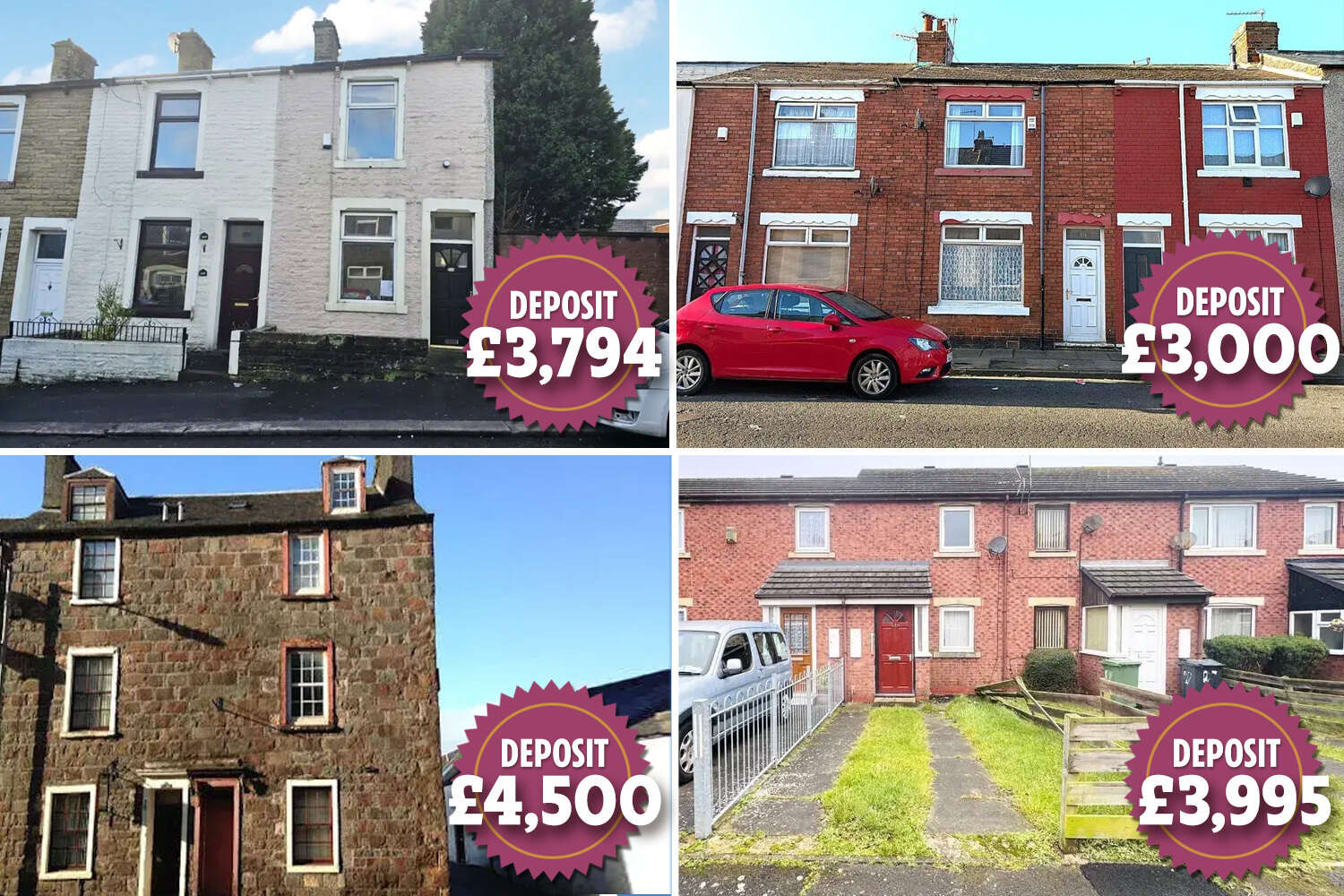 The eight cheapest homes you can buy now with a deposit of just £3,000